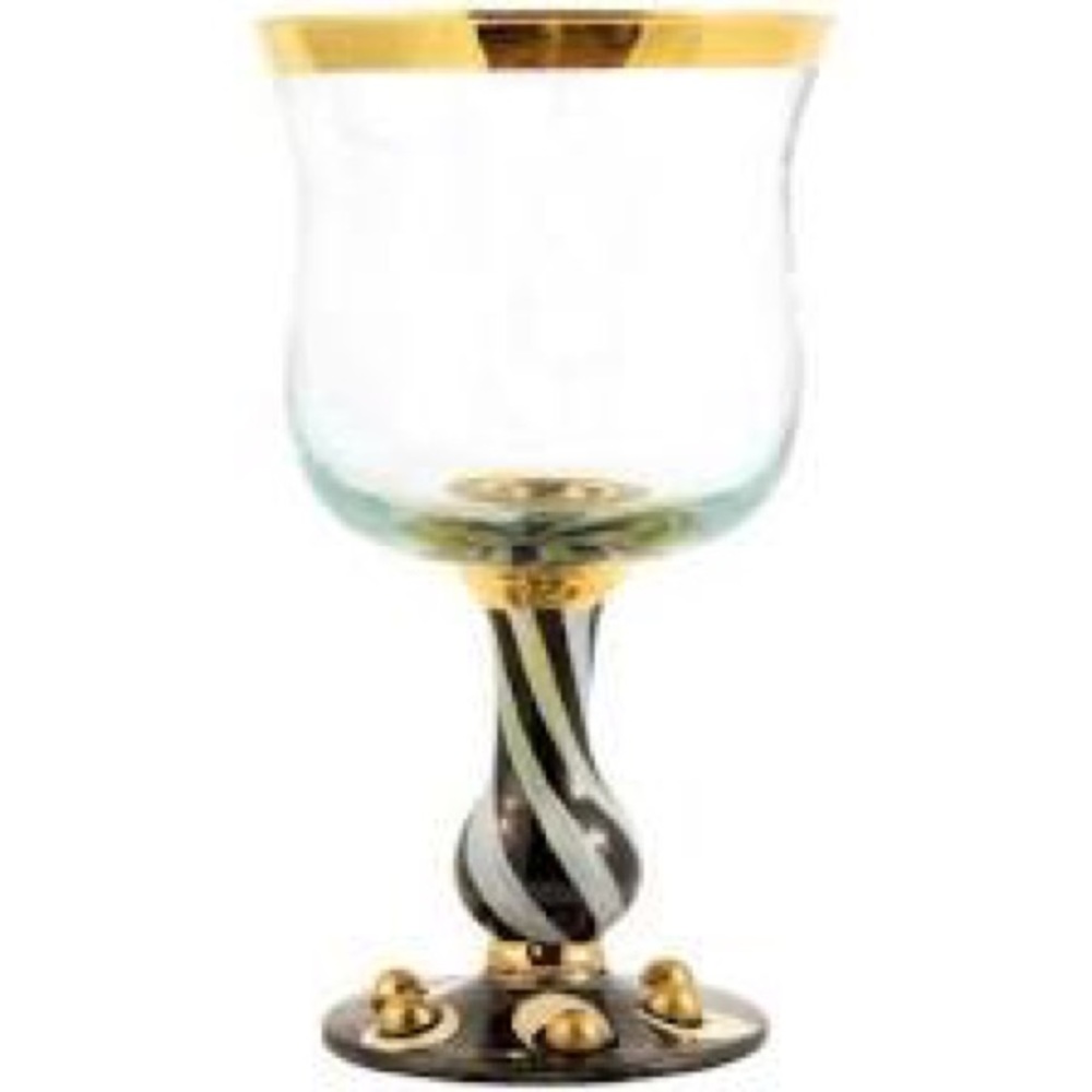 Mackenzie Childs 2 tango water/wine glasses new
